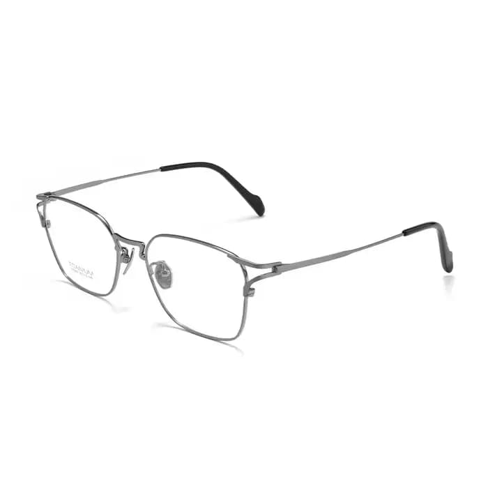 Monture de lunettes surdimensionnée semi-titane, lunettes d'affaires polygonales à jante complète, m