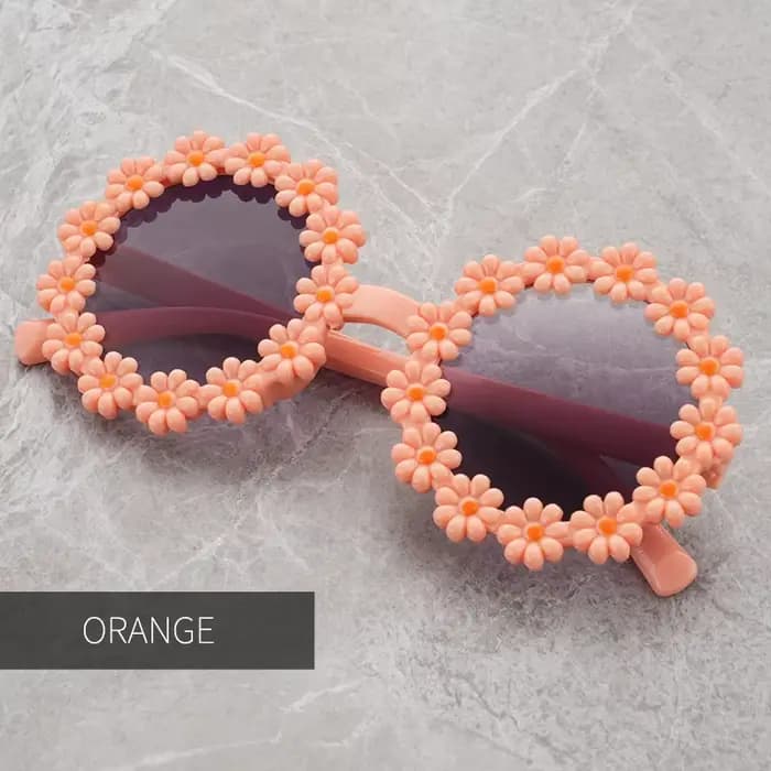 Nouvelle série Daisy pour enfants, lunettes de soleil mignonnes à petites fleurs, monture ronde, lun