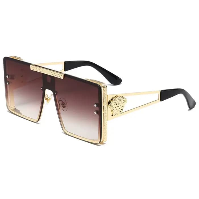 Nouvelles lunettes de soleil élégantes avec montures surdimensionnées, design métallique tendance, p