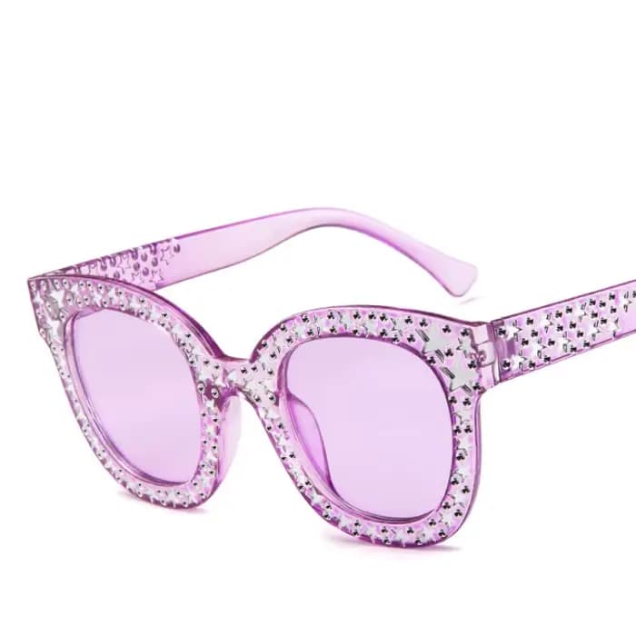 Lunettes de soleil œil de chat vintage pour femme, lunettes de soleil étoiles pour femme, lunettes d