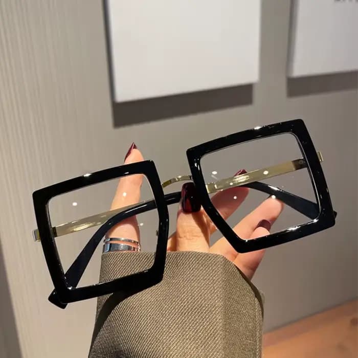 Montures de lunettes surdimensionnées pour femmes, tendance, blocage de la lumière bleue, grandes lu