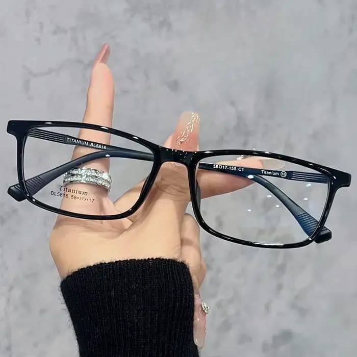 β titane monture de lunettes Ultra léger carré grand visage hommes lunettes cadre titane jambe optiq