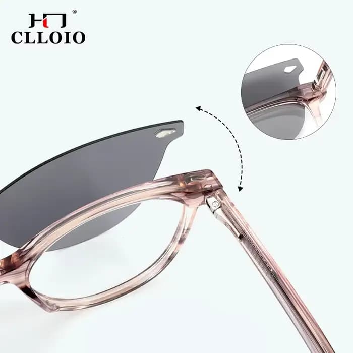 CLLOIO-Lunettes de myopie à clip magnétique en acétate pour femmes, lunettes de lecture anti-rayons