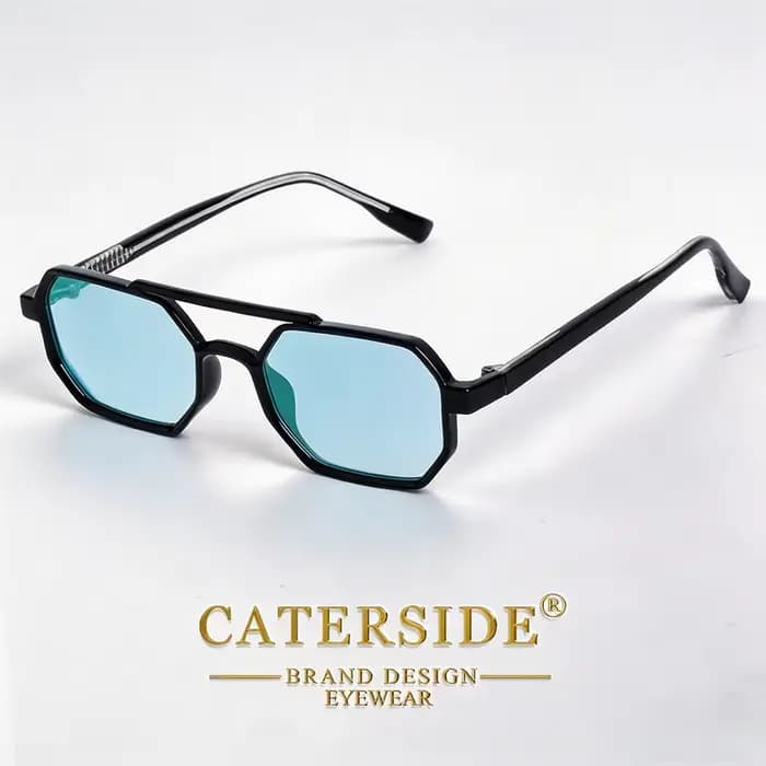 Lunettes de soleil rétro CATERSIDE pour hommes, rectangulaires, à double pont, dégradées, pour femme