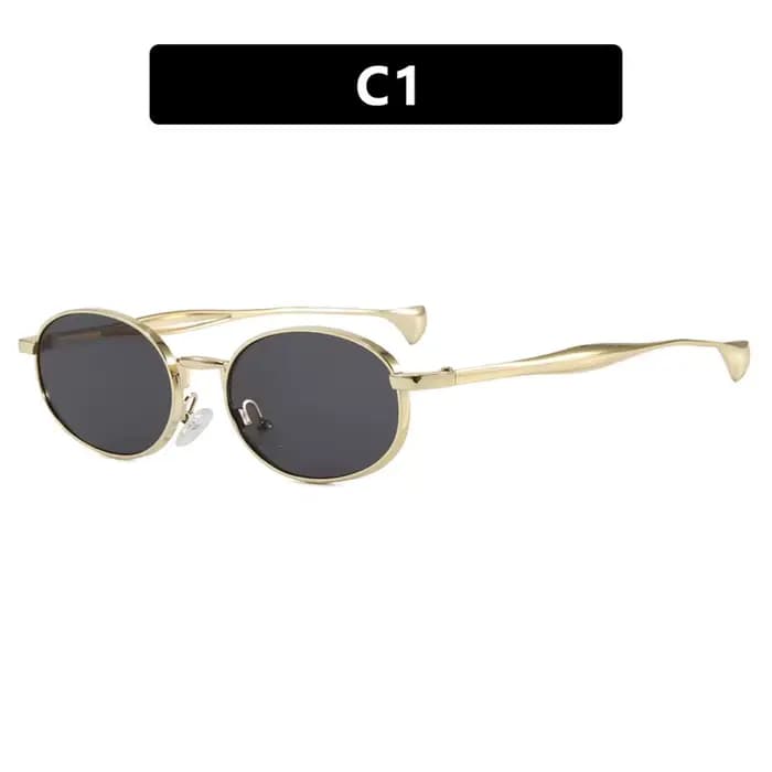 Lunettes de soleil ovales de luxe de marque Steampunk en métal pour femmes et hommes 2026 Lunettes d