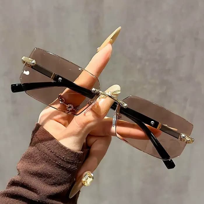 1 paire de lunettes carrées minimalistes sans monture pour hommes, verres transparents, pour un usag