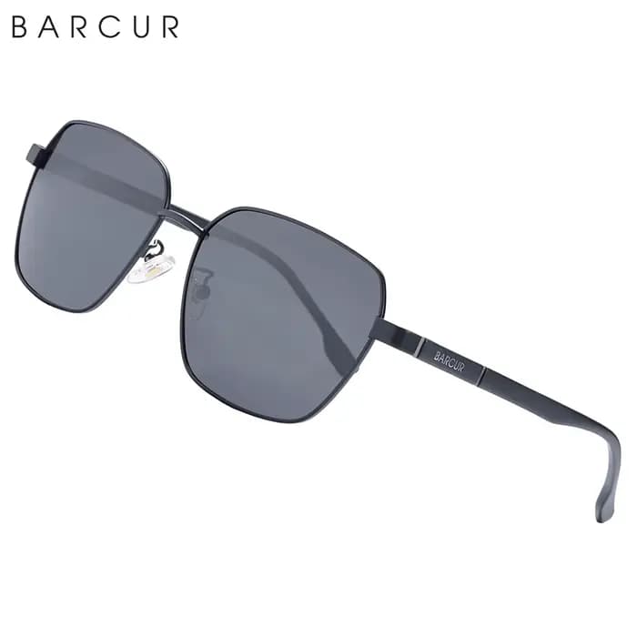 BARCUR Design-Lunettes de soleil carrées surdimensionnées pour hommes et femmes, lunettes de soleil