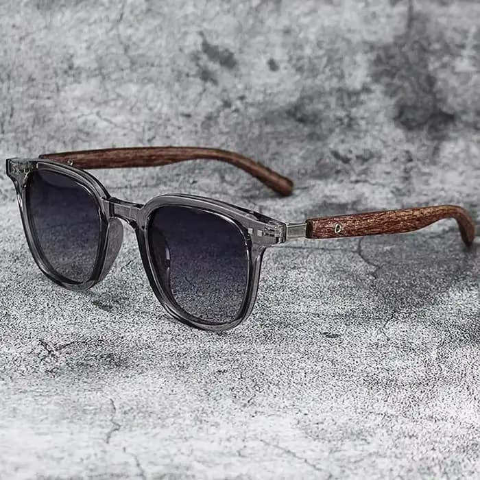 Lunettes de soleil rétro tendance en grain de bois – Protection UV polarisée pour hommes et femmes,