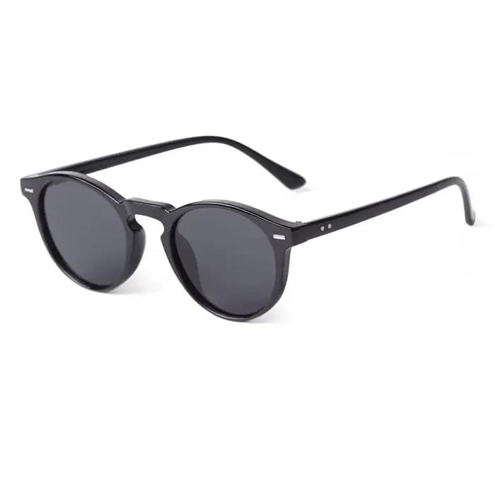 Lunettes de Soleil Rondes Vintage pour Homme et Femme, Design de Marque Rétro, Rivet Jaune Bleu, Len