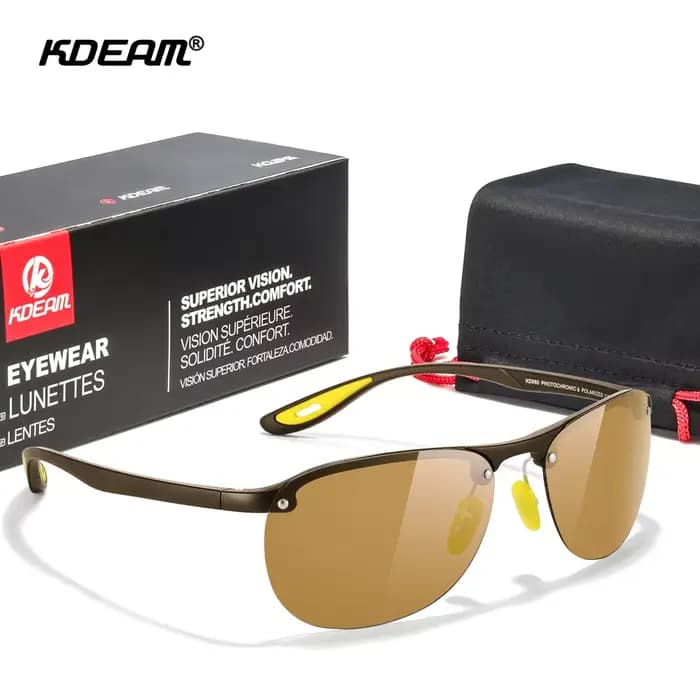 KDEAM-Lunettes de soleil polarisées pour homme, ultra légères, sport, matériau résistant TR90, grand