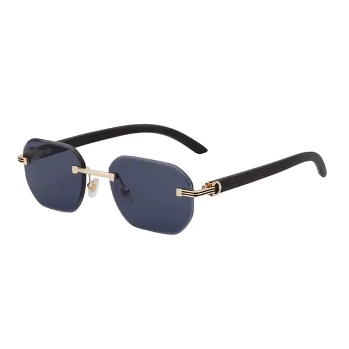 Lunettes de soleil sans monture légères multicolores à effet bois, pour la protection de la vue et l