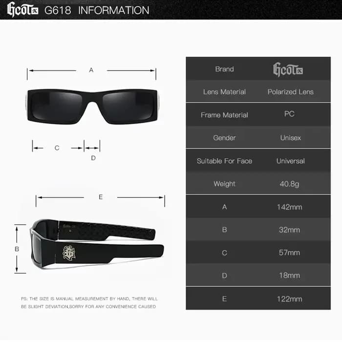 GCOTX à la mode Chicano Bandit Style lunettes de soleil pour hommes Hip Hop mode lunettes de soleil