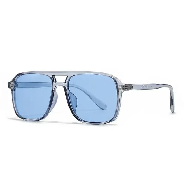 SO & EI mode Double ponts carrés Rivets femmes lunettes de soleil rétro hommes dégradé nuances UV400