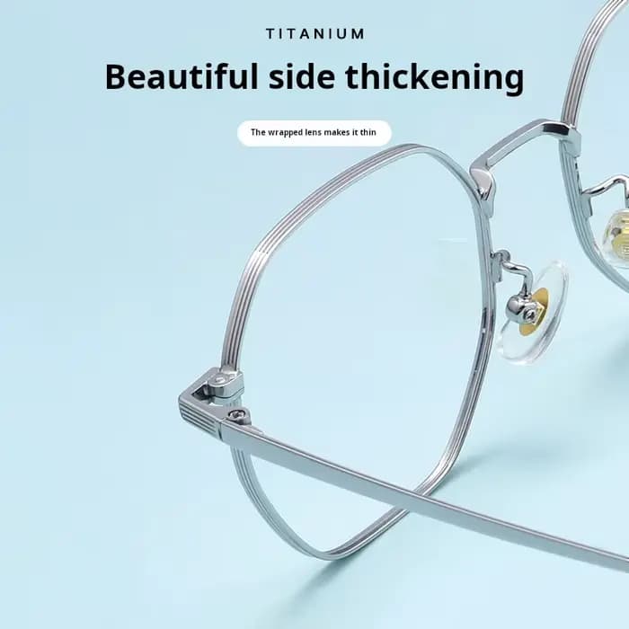 YIMARUILI rétro lunettes polygonales hommes et femmes ultra-léger mode titane petite monture de lune