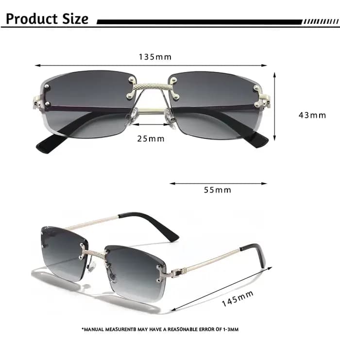CATERSIDE mode lunettes de soleil sans cadre hommes femmes luxueux fête en plein air lunettes de sol