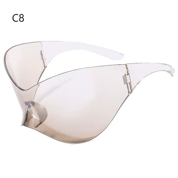 Lunettes de soleil sans monture futuristes pour hommes et femmes, rondes, punk, respirantes, lunette
