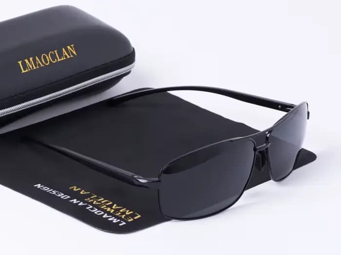 LMAOCLAN marque aluminium magnésium polarisé or lunettes de soleil hommes UV400 classique mâle lunet