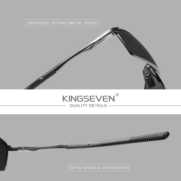 KINGSEVEN – lunettes de soleil polarisées à monture rectangulaire pour hommes, monture en métal, lun