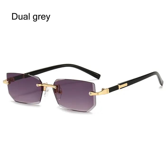 Lunettes de soleil sans monture tendance pour hommes et femmes, verres de soleil rectangulaires sans