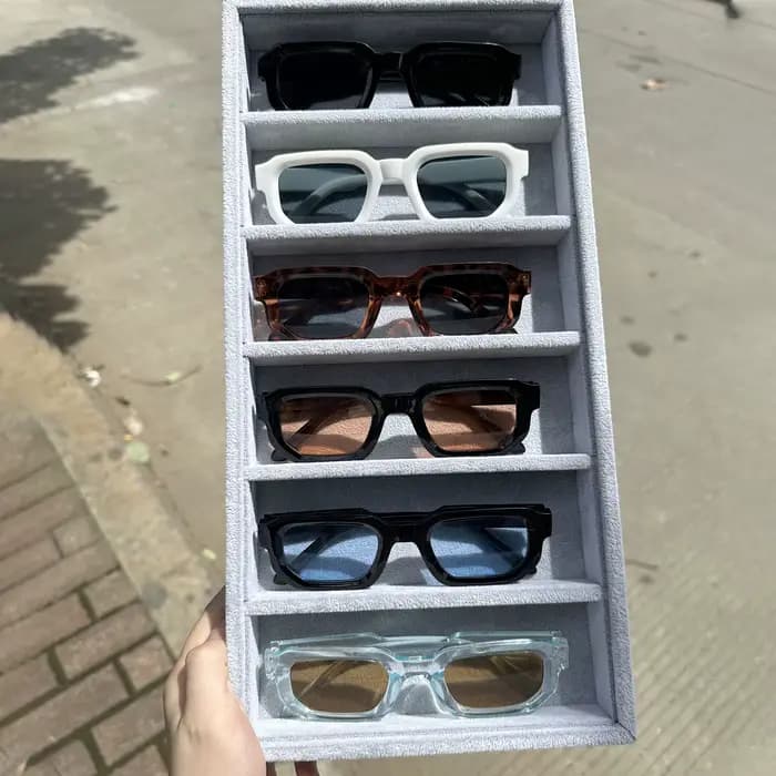 6 pièces/ensemble femmes Vintage Rectangle cadre lunettes de soleil mode rétro lunettes de soleil ma
