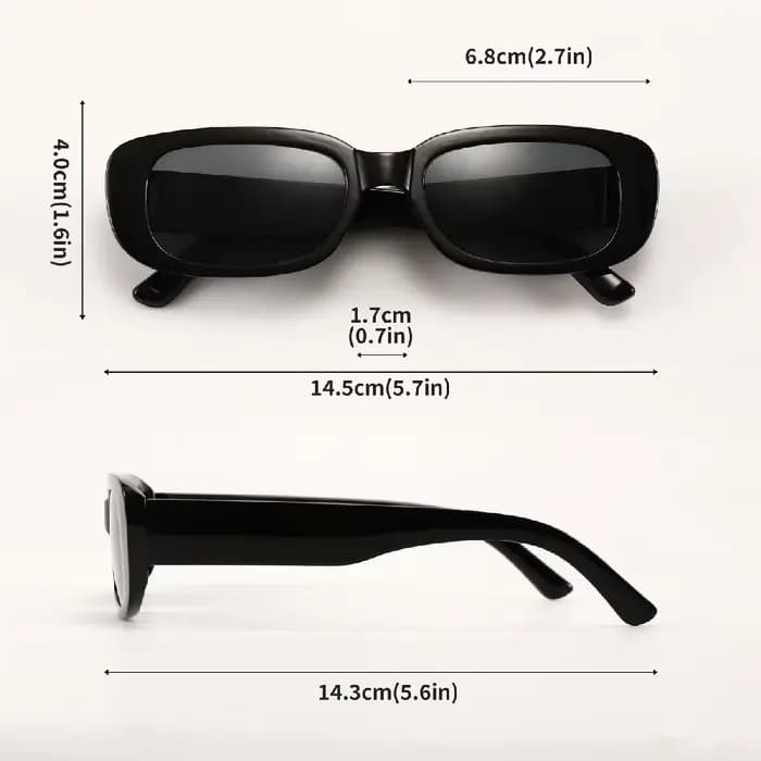 20 pièces Vintage noir carré lunettes De soleil femme marque De luxe petit rectangle lunettes De sol