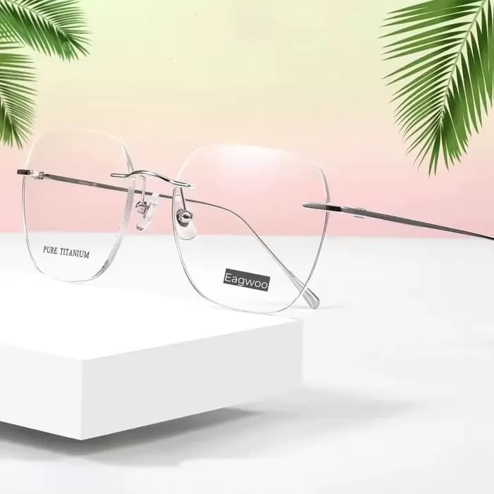 Lunettes de vue sans monture en titane pur, lunettes sans cadre, lunettes pour contrevenants, longue