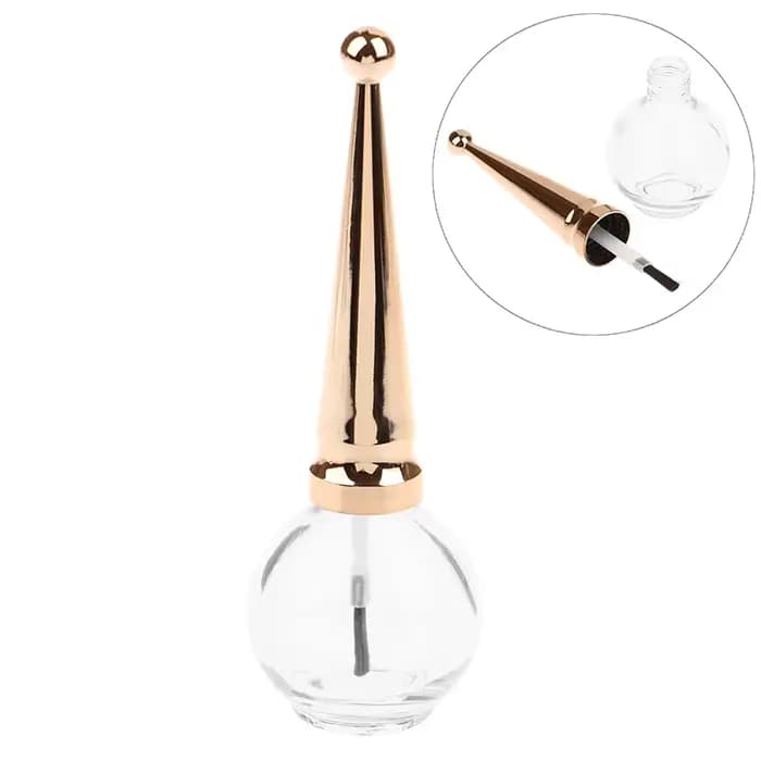 Flacon de vernis à ongles de 15 ml, flacon vide pour gel à ongles avec pinceau, flacon vide en verre