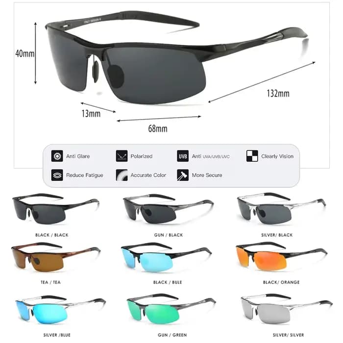 Aluminium magnésium hommes lunettes de soleil polarisées Aviation conduite lunettes de soleil mâle S