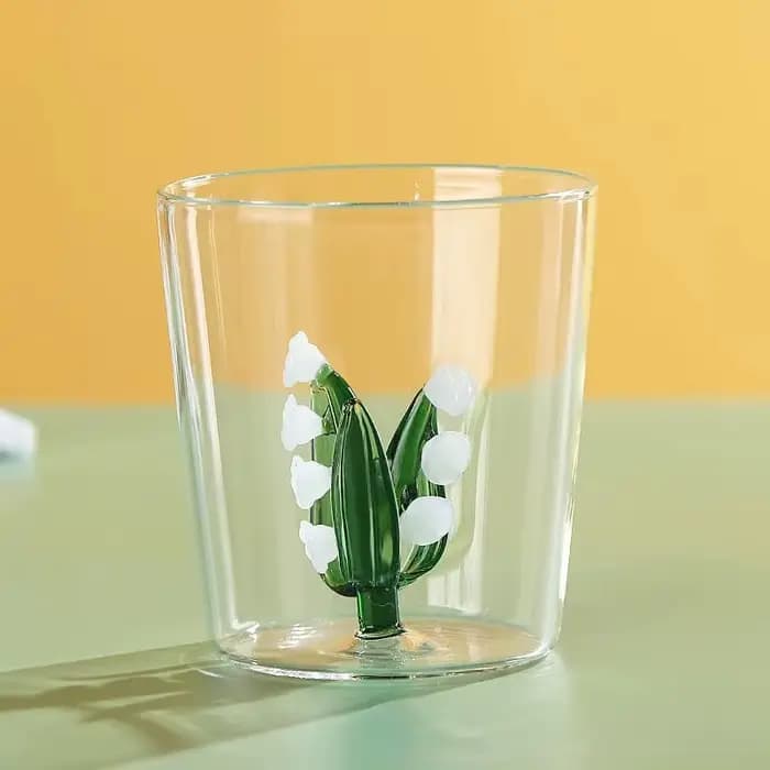 Muguet de mai Cadeau de tasse en verre pour amoureux, faveurs de mariage créatives, verre à vin, tas