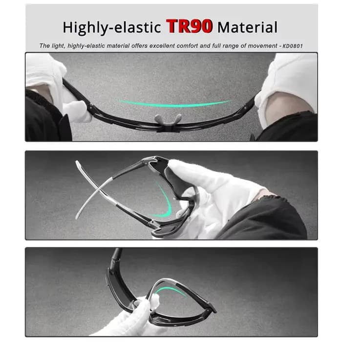 KDEAM Durable TR90 hommes sport lunettes de soleil polarisées résistant aux rayures 1.1mm épaisseur