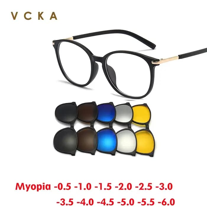 VCKA – lunettes de soleil magnétiques avec Clip et Prescription pour myopie, pour femmes et hommes,