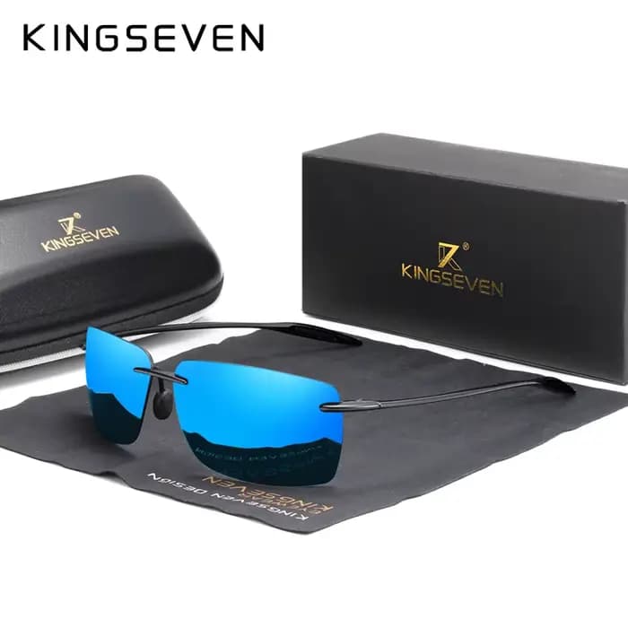 KINGSEVEN marque lunettes de soleil polarisées hommes mode lentille sans monture conduite lunettes d