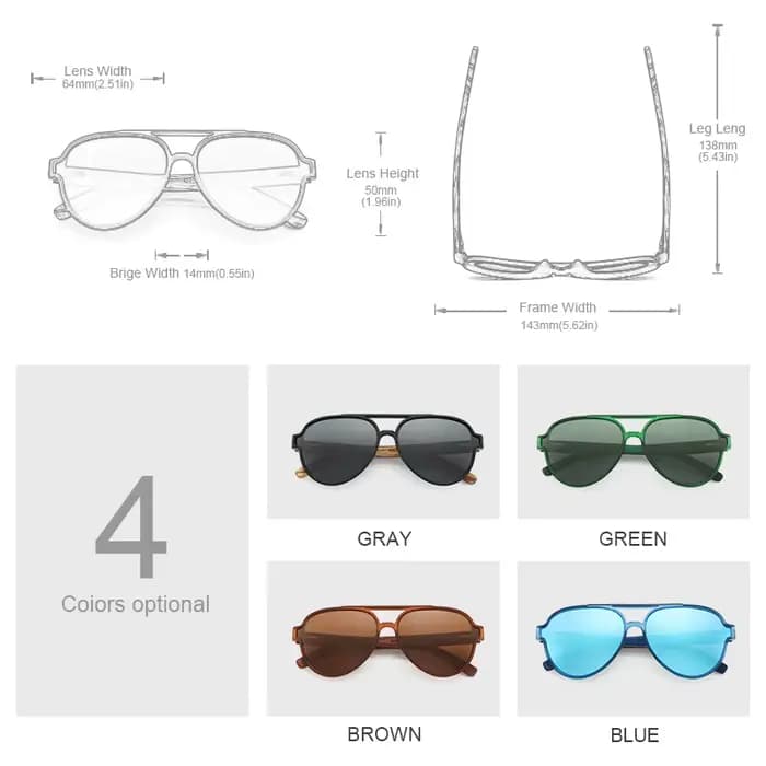 Oi bois lunettes de soleil pour femmes hommes lunettes de soleil en bois polarisées UV400 haute qual