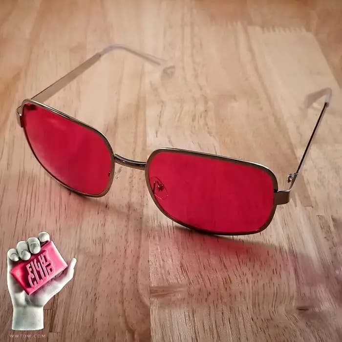Project Mayhem-Lunettes de soleil avec boîte pour homme, verres rouges, NingClub, Tib, Durden, Olive