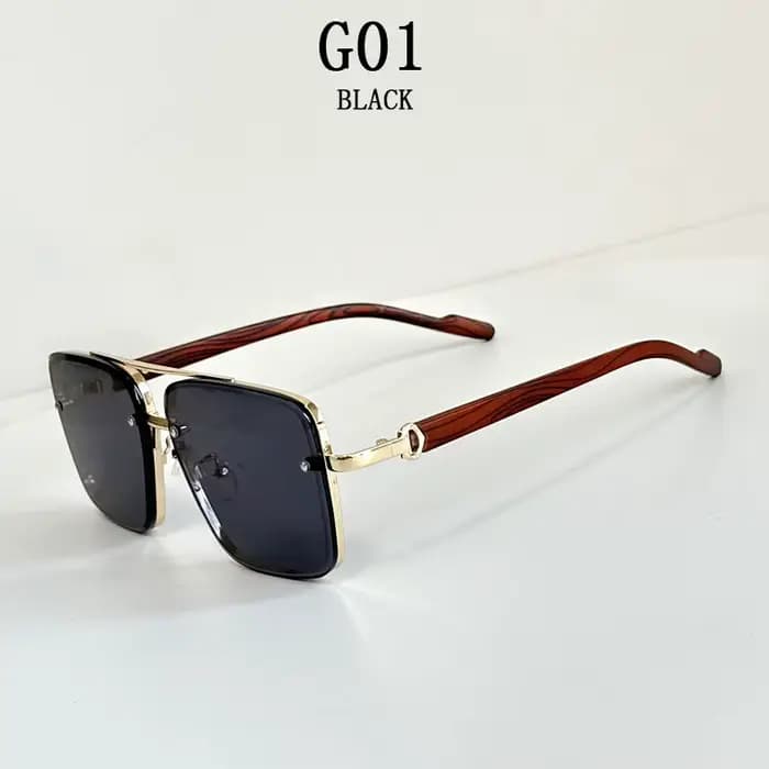 Lunettes de soleil carrées en bois pour hommes et femmes, lunettes de soleil vintage, créateur de mo