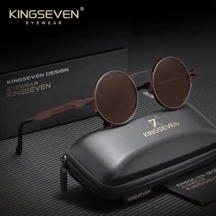 Lunettes de soleil rétro KINGSEVEN, style steampunk, polarisées UV400, pour hommes et femmes, montur