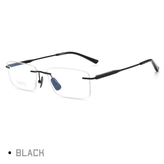 Lunettes sans monture en titane pur ultralégères pour hommes, lunettes rectangulaires, lunettes sans
