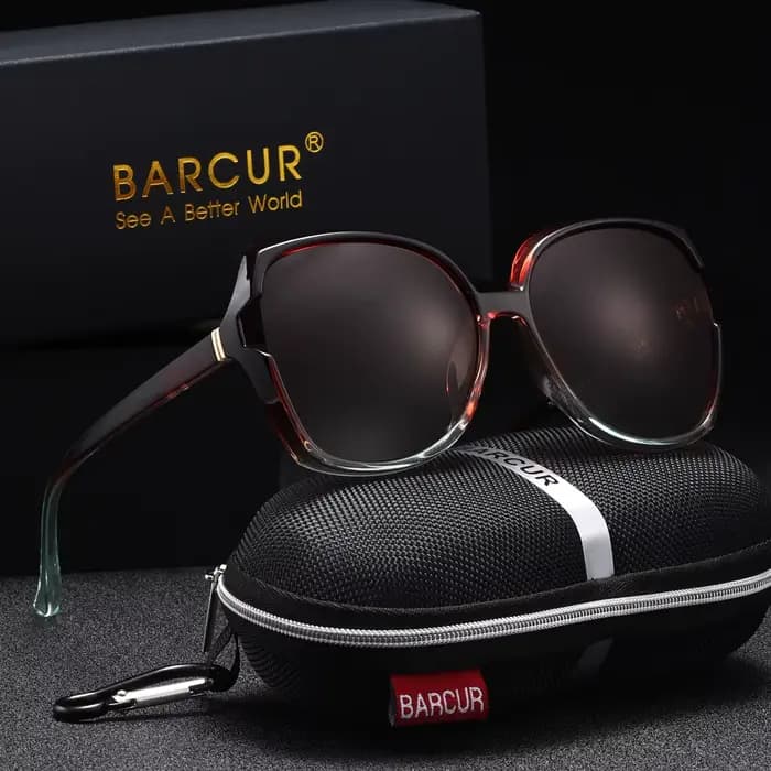 BARCUR-Lunettes de soleil polarisées pour femme, monture PC surdimensionnée, verres dégradés, access