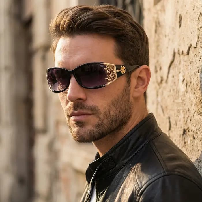 Nouvelles lunettes de soleil polarisantes enveloppantes en métal diamanté brillant, style vintage, t
