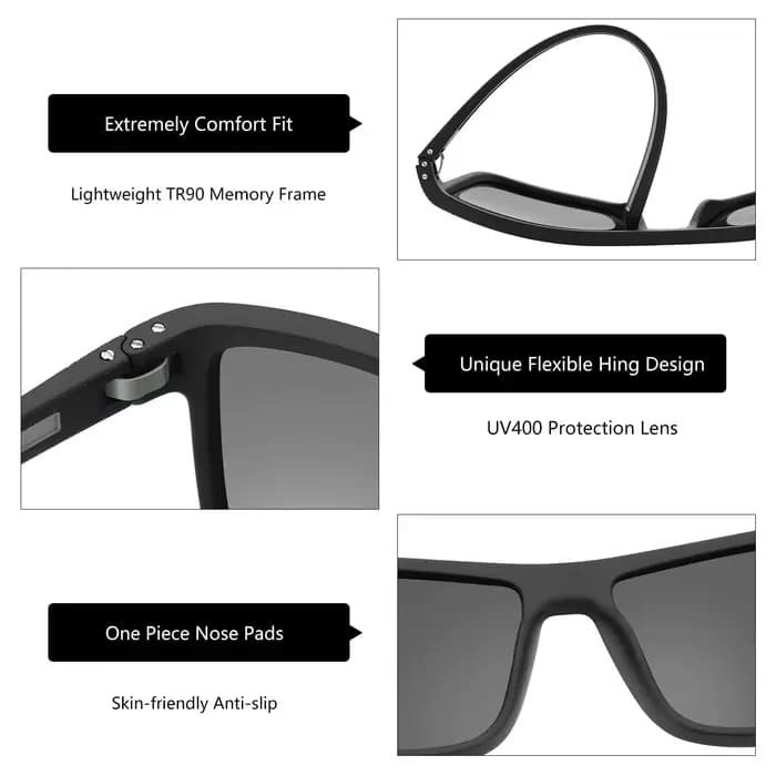 ZENOTTIC mode lunettes de soleil polarisées ombre pour femmes hommes léger TR90 cadre UV400 Protecti