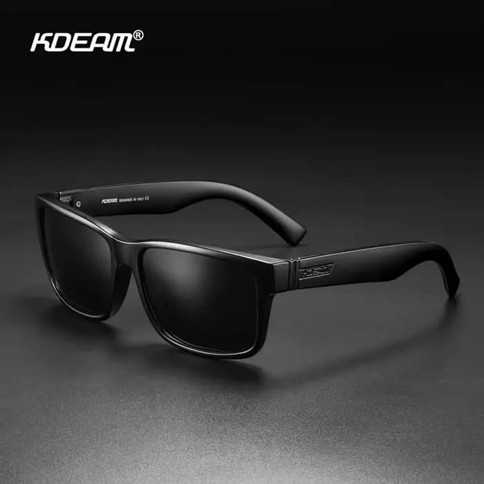 KDEAM nouvelles lunettes de soleil polarisées carrées noires hommes lunettes de créateur à dessus pl