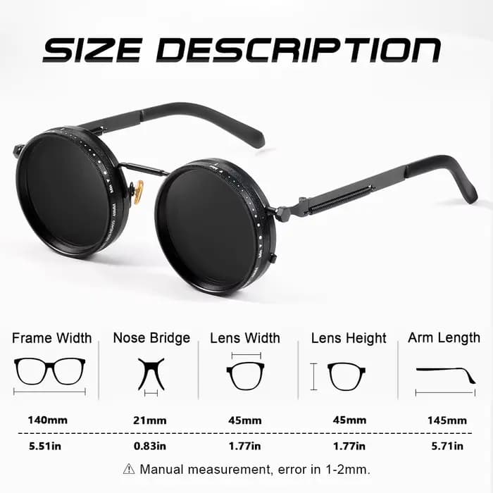 CRIXALIS lunettes de soleil rondes polarisées ND9 gradation réglable hommes femmes rétro Punk hommes