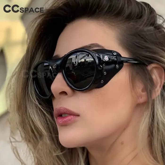 46311 Steam Punk ovale coupe-vent lunettes de soleil Vintage hommes femmes nuances UV400 Vintage lun