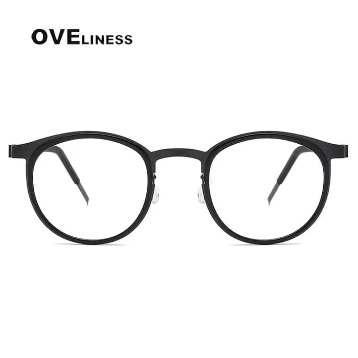 Monture de lunettes en titane pur pour hommes, Design de marque, en métal, Vintage, rondes, sur Pres