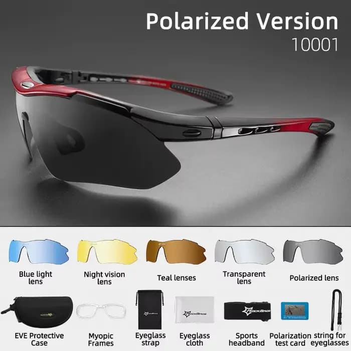 ROCKBROS cyclisme lunettes polarisées vélo lunettes de soleil Sports de plein air lunettes de soleil