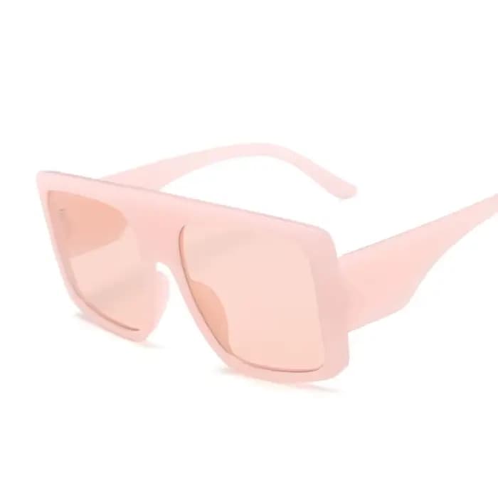 Lunettes de Soleil Carrées Roses à Grande Monture pour Femme, Marque de Luxe de Styliste, Vintage, D