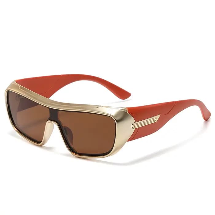 Lunettes de soleil carrées surdimensionnées vintage une pièce pour femmes et hommes, nouvelle mode f