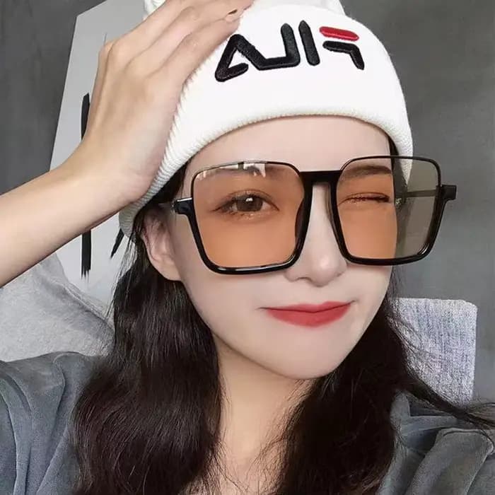 Lunettes de pêche carrées rétro, demi-boîte, grand visage rouge sans maquillage, bleu, cyclisme, nou