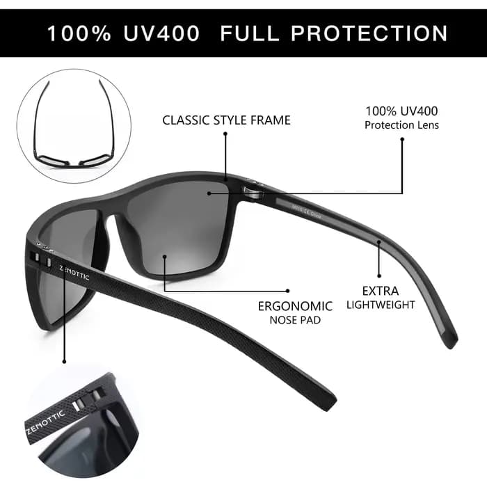 ZENOTTIC mode lunettes de soleil polarisées ombre pour femmes hommes léger TR90 cadre UV400 Protecti