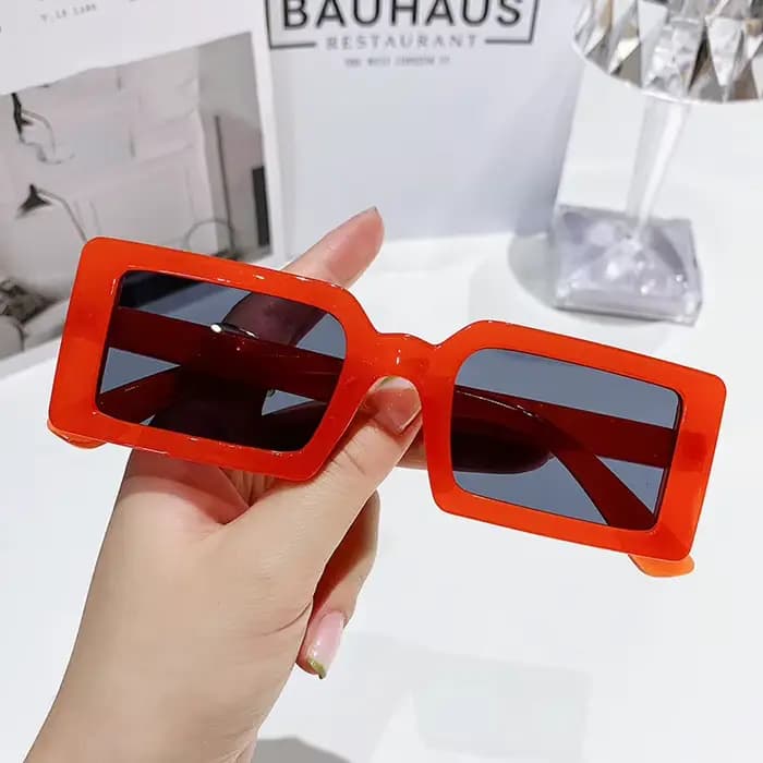Lunettes de soleil rectangulaires à la mode pour femmes, nouvelles vacances plage, petite monture, t